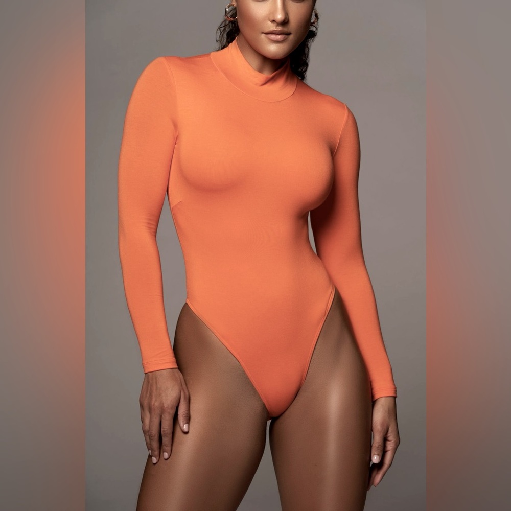 JLUXLABEL Peach Luna Mock Neck Bodysuit